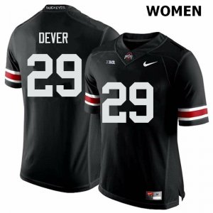 NCAA Ohio State Buckeyes Women's #29 Kevin Dever Black Nike Football College Jersey FJL5545OF